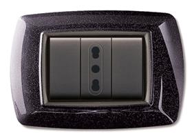 PLACCA LIFE 3 MODULI NERO GLITTERING