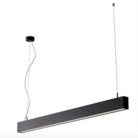 Plafoniera con Barra a sospensione in alluminio 200cm colore Nero goffrato con driver incluso 52W 4000K