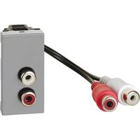 Doppio connettore Bticino Matix Go JG4269R tipo RCA con collari 1 modulo colore grigio