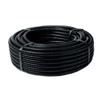 Tubo Corrugato in PVC nero Elettrocanali flessibile diametro 25mm con tirafilo rotolo 100mt