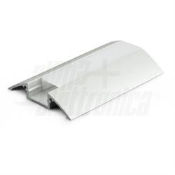 Profilo in alluminio anodizzato argento con copertura in PC opaca piana lunghezza 2m IP20