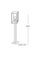 Lampione da terra colore Antracite con IP44 e4 attacco E27 con altezza da 86cm