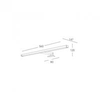 Applique per specchi o quadri in alluminio finitura cromo con Led da 8W 4000K IP44