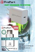 Caricabatteria 20W Life365 presa USB modello C colore Bianco con output 5V/9V/12V