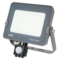 Proiettore Led Life Electronics con IP65 e sensore con LED SMD da 30W 6500K dimensioni da 141x186x54mm