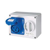 Elettrocanali Presa interbloccata orizzontale senza fondo da parete SERIE 690 IP65 da 220V 2P+T 16A