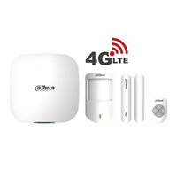 Kit allarme Dahua 4G LTE con 1 Centrale 4G LTE, 1 pulsante radio, 1 Rilevatore PIR e 1 Contatto magnetico