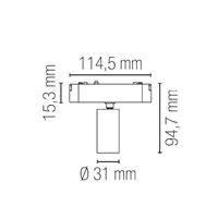 Proiettore Led Bernini fans Intec da 5W finitura nero magnetico 48V per binario