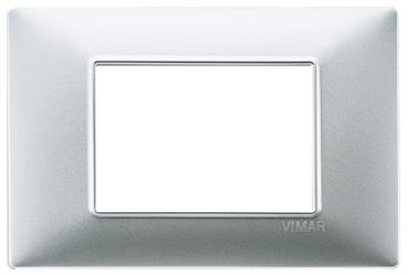 Placca Vimar Linea 3 moduli in tecnopolimero colore argento opaco